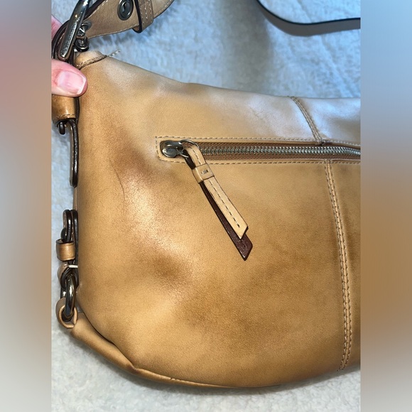 Coach Shoulder Bag Legacy Leather Flap Style F15170 Tan Convertible Cross Body - Picture 5 of 11